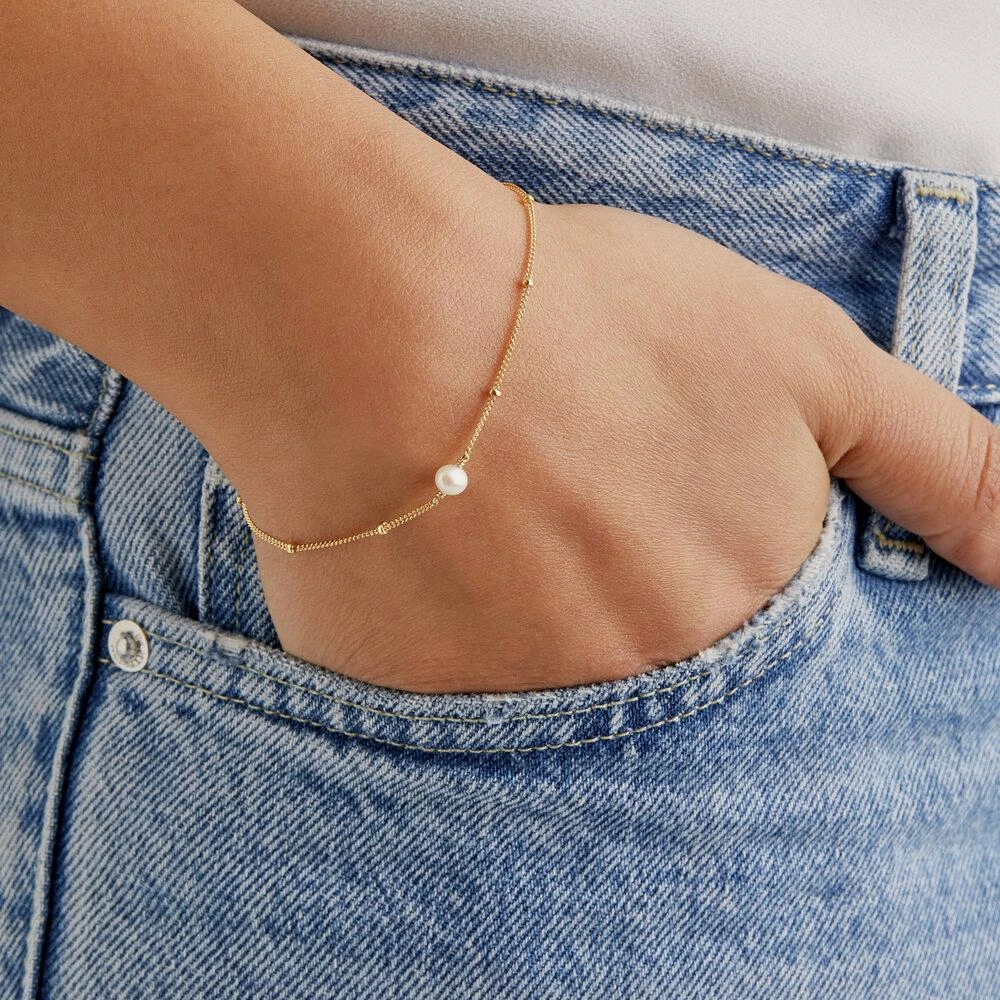 Rose Gold Satellite Pearl Bracelet - Image 2