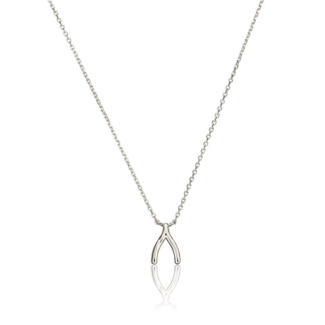 Silver Wishbone Necklace