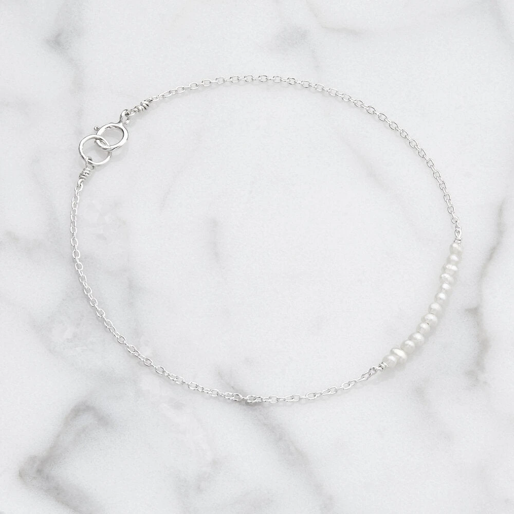 Silver Small Pearl Cluster Bracelet - Image 4