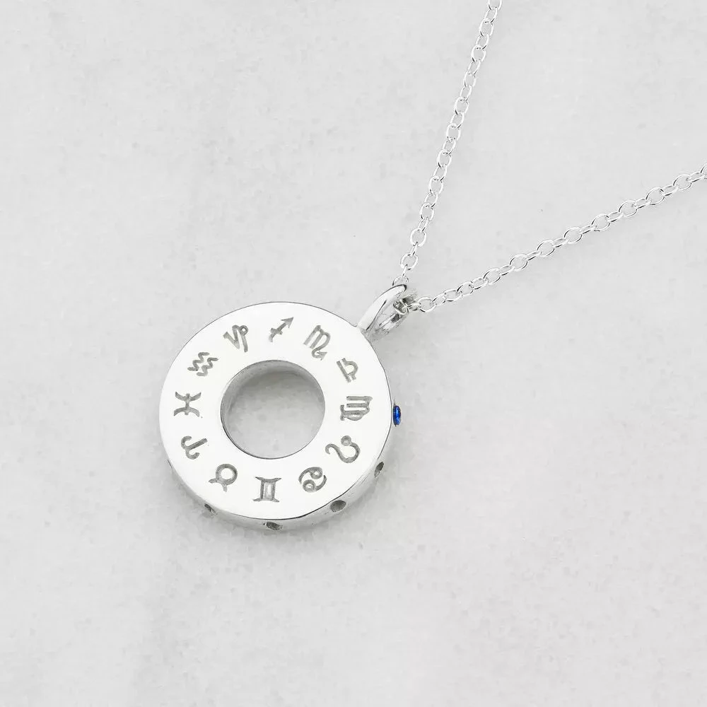 Silver Zodiac Birthstone Necklace - Image 4