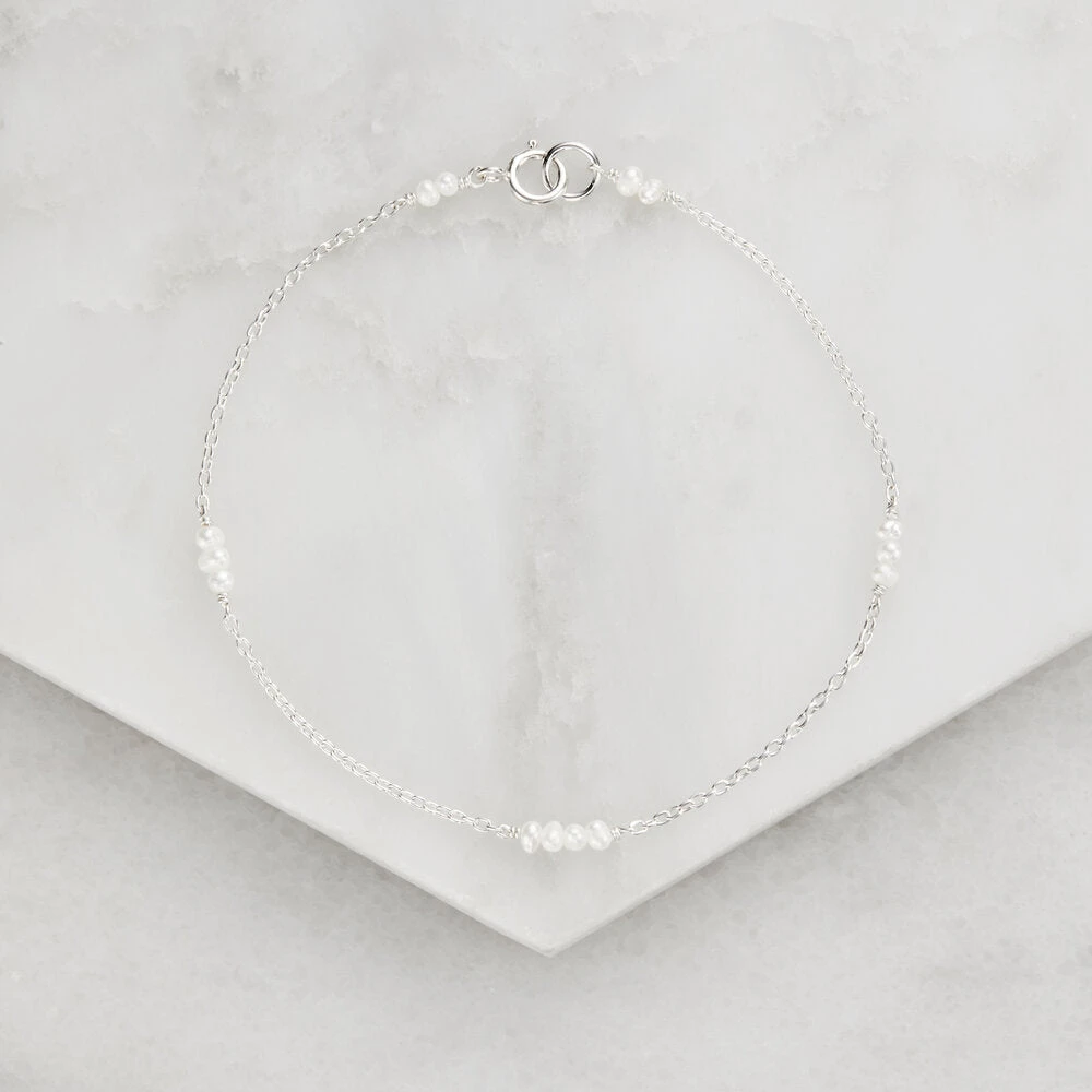 Silver Mini Pearl Bracelet - Image 6