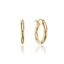 Solid Gold Small Rounded Hoop Earrings