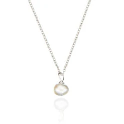 Silver Single Pearl Necklace