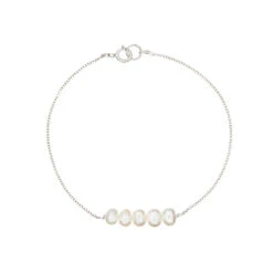 Silver Cluster Pearl Bracelet