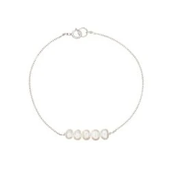White Gold Cluster Pearl Bracelet