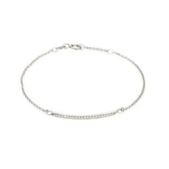 Silver Diamond Style Bar Bracelet