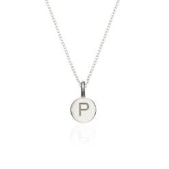 Silver Small Personalised Disc Necklace