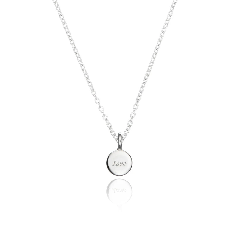 Silver Extra Small Personalised Disc Necklace - Image 6