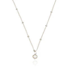 Silver Single Pearl Satellite Necklace