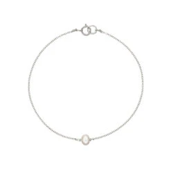 Silver Single Pearl Bracelet