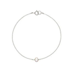 White Gold Single Pearl Bracelet