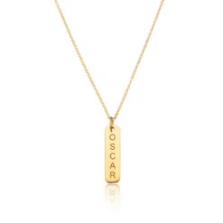Gold Personalised Bar Necklace