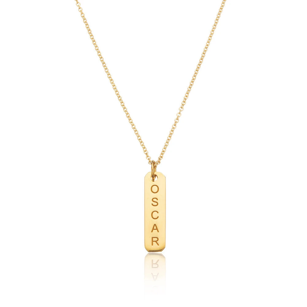 Gold Personalised Bar Necklace