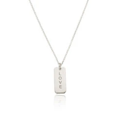 Silver Personalised Tag Necklace