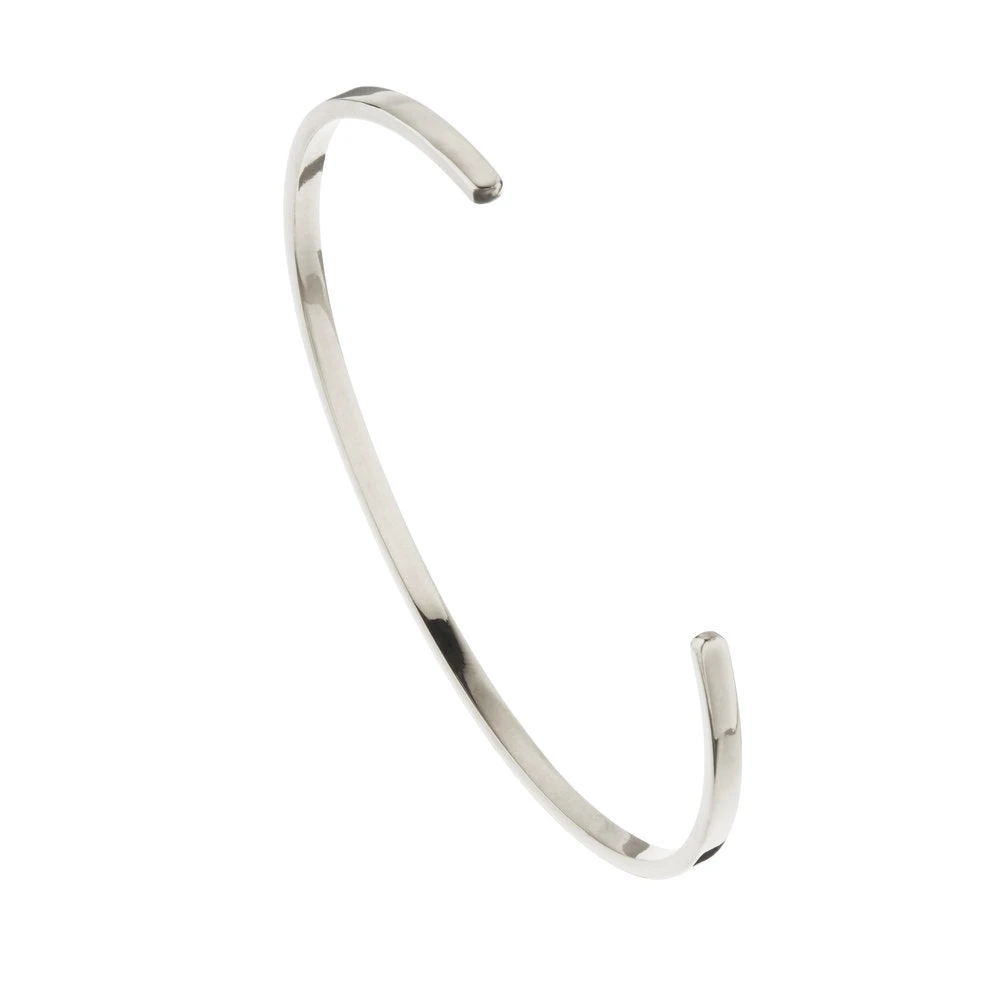 Silver Thin Engraved Bangle