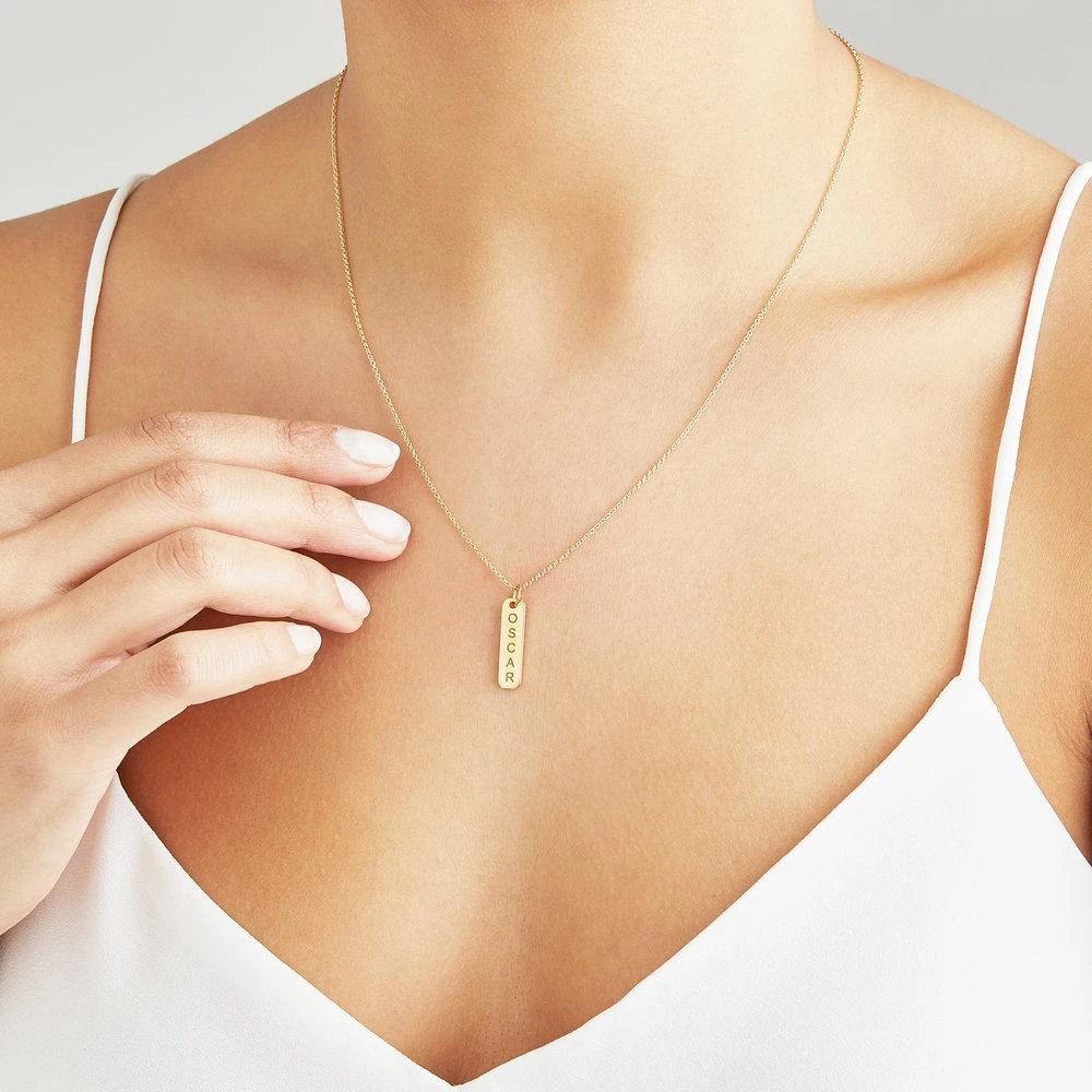 Rose Gold Personalised Bar Necklace - Image 2