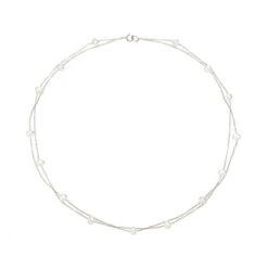 Silver Layered Pearl Necklace