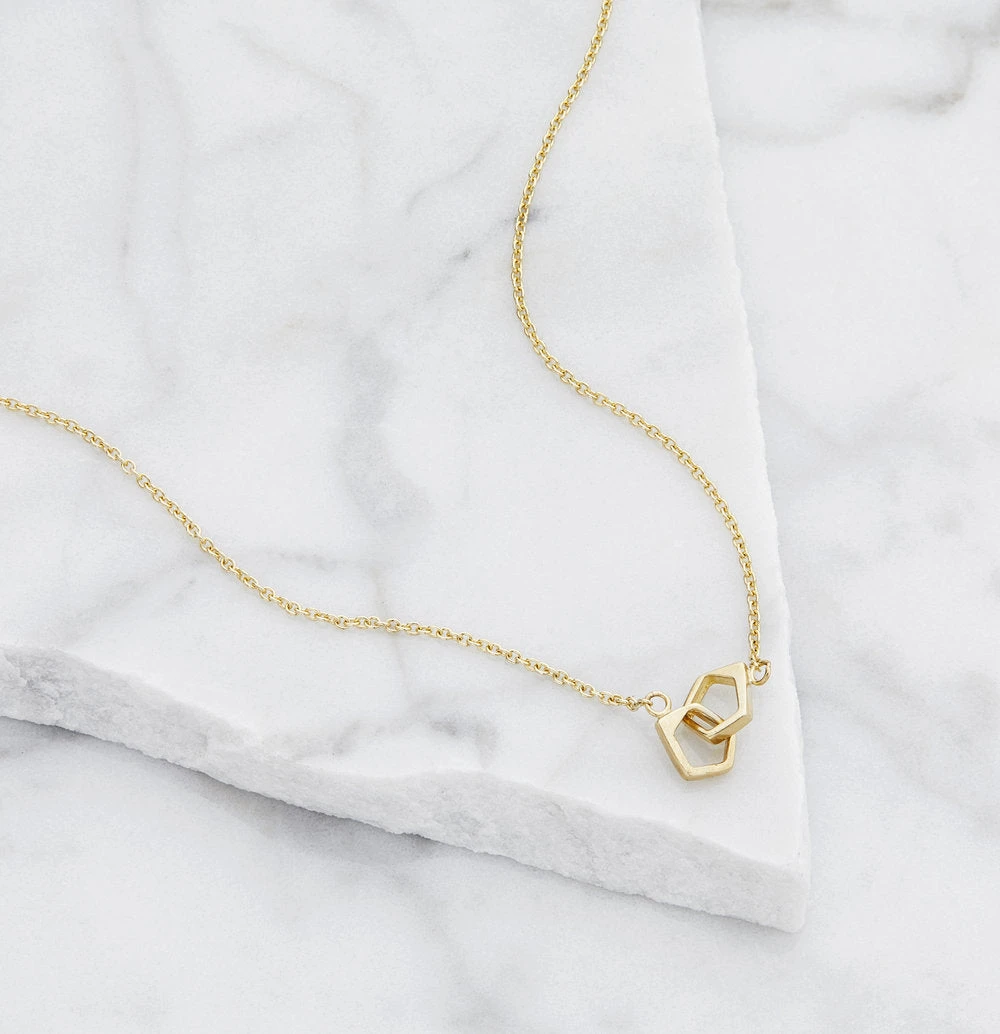 Solid Gold Love Link Necklace - Image 4
