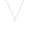 Solid White Gold Miniature Initial Letter Necklace