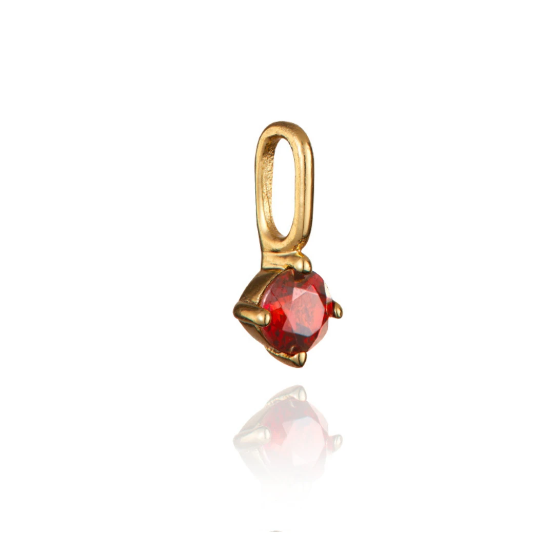 Gold Small Individual Birthstone Charm