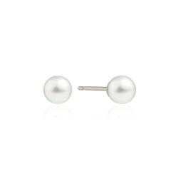 Silver Single Pearl Stud Earring