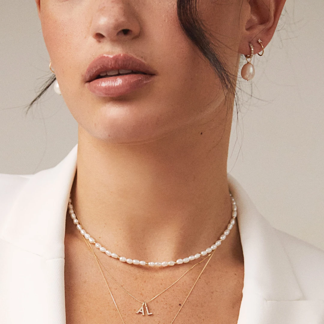 Gold Diamond Style Lobe Hoop Stud Earrings - Image 8