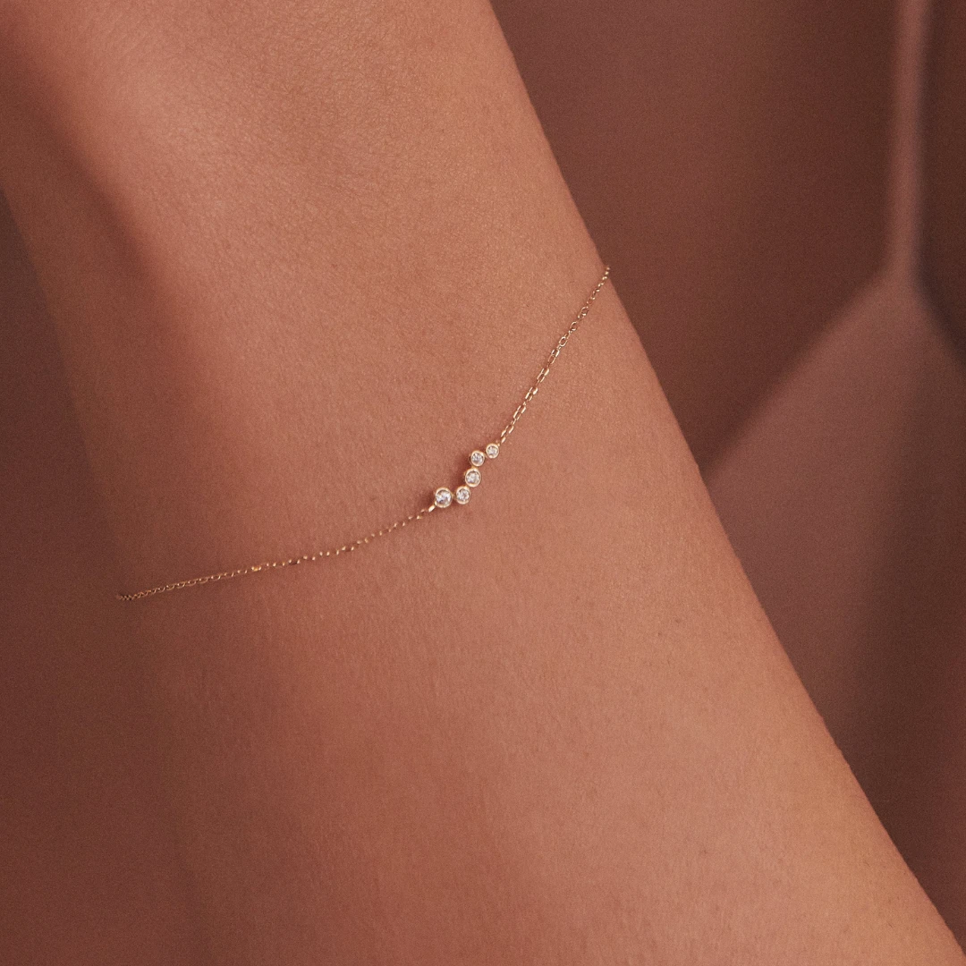 Silver Diamond Style Wave Bracelet - Image 2