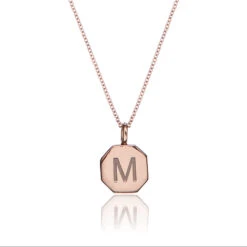 Rose Gold Personalised Hexagon Necklace