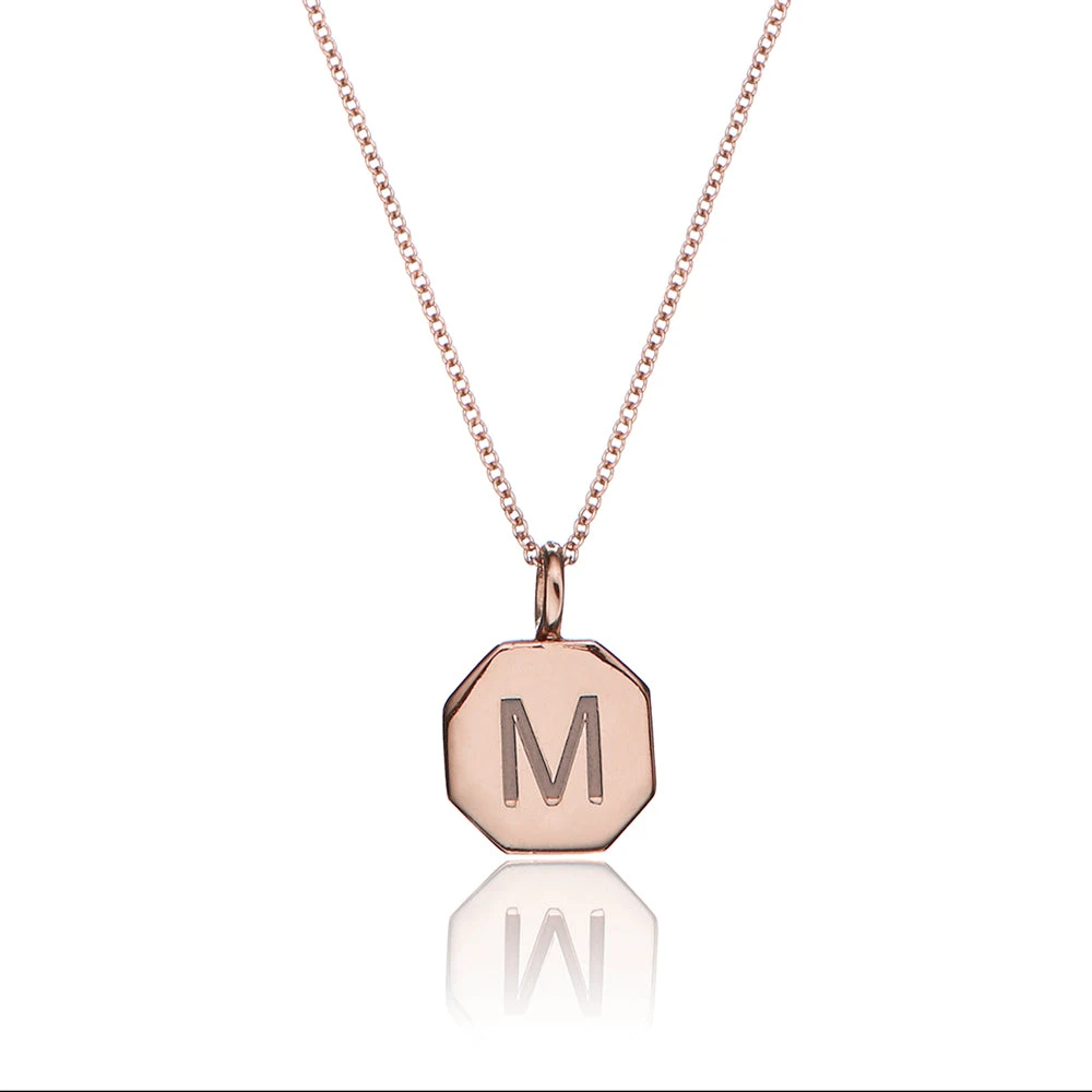 Rose Gold Personalised Hexagon Necklace