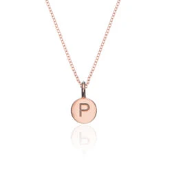 Rose Gold Small Personalised Disc Necklace