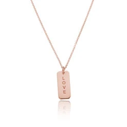Rose Gold Personalised Tag Necklace