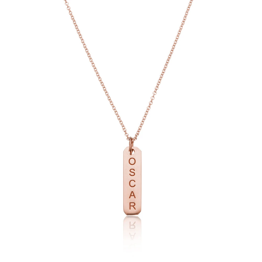 Rose Gold Personalised Bar Necklace
