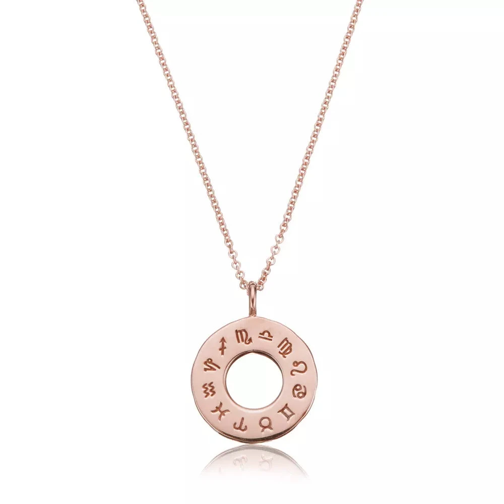 Rose Gold Zodiac Birthstone Necklace