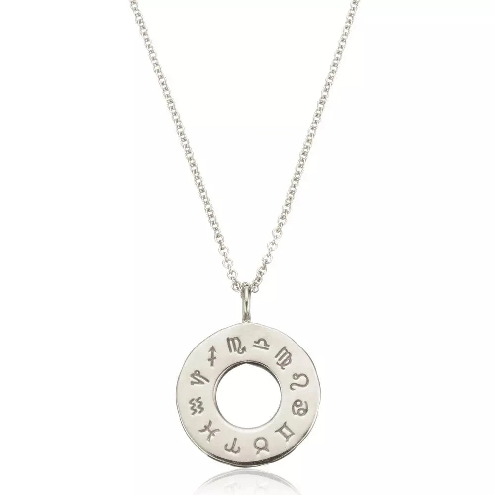 Silver Zodiac Birthstone Necklace