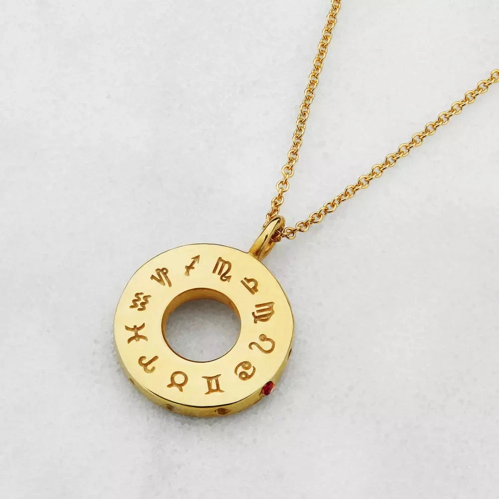 Gold Zodiac Birthstone Necklace - Image 4
