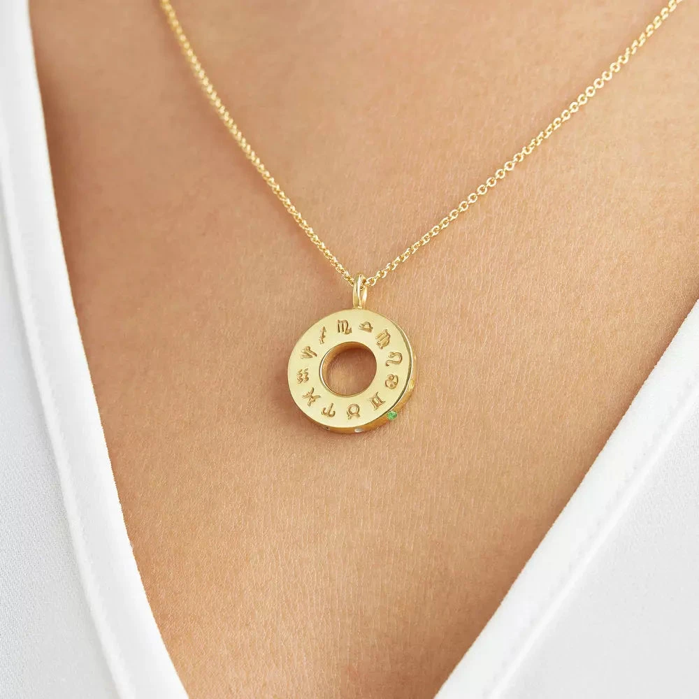 Gold Zodiac Birthstone Necklace - Image 6