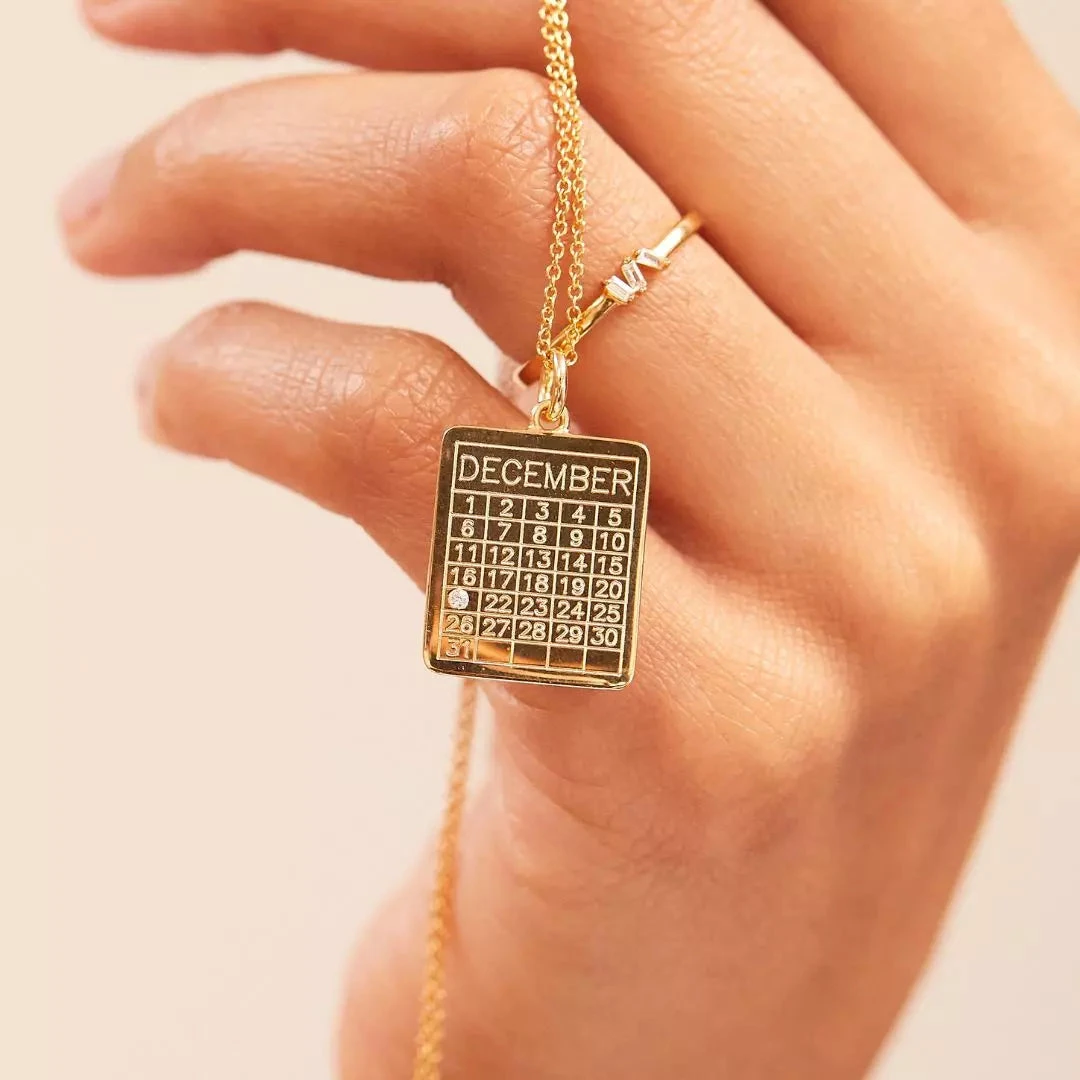 Gold Special Date Calendar Necklace - Image 4