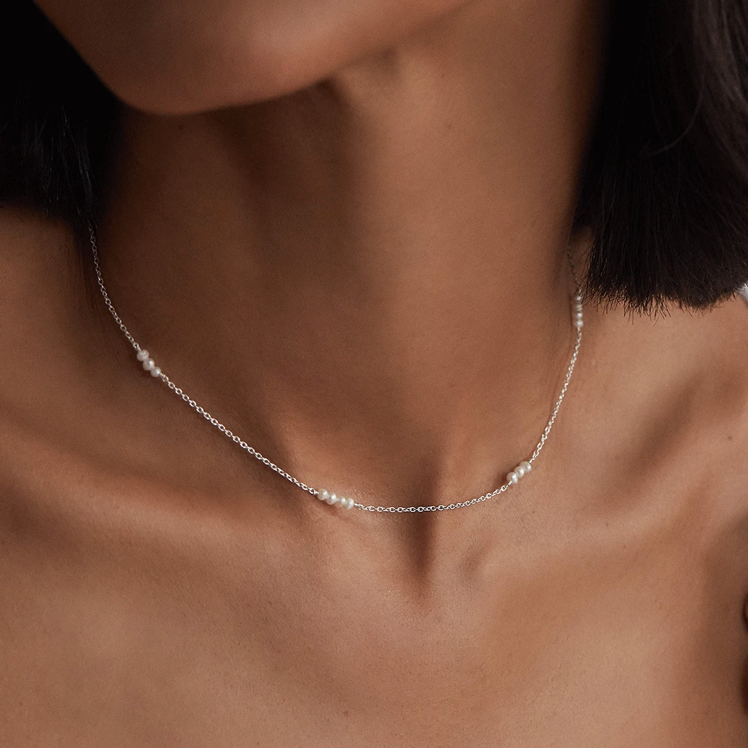 Silver Mini Pearl Choker - Image 2