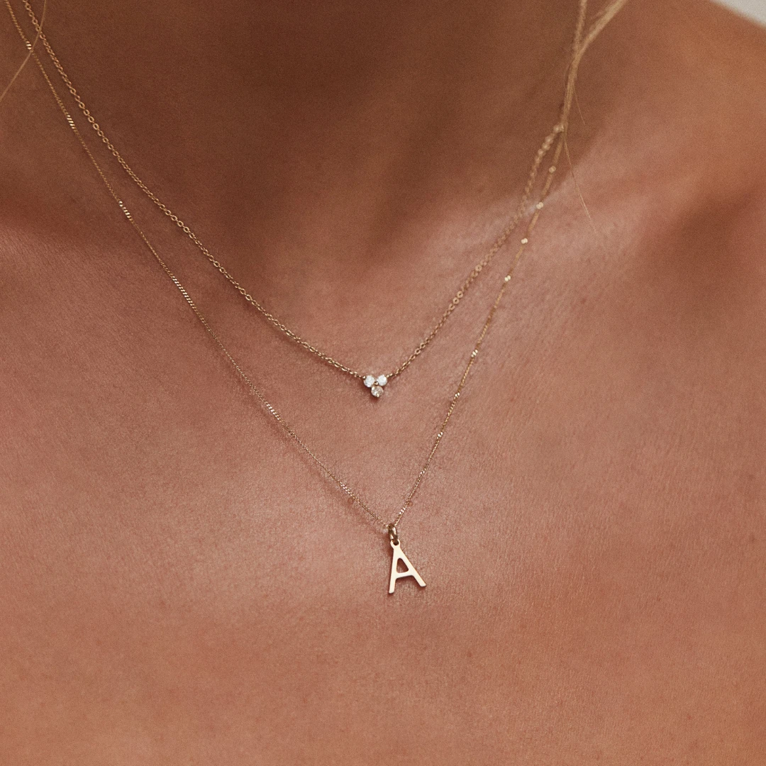 Solid White Gold Floating Diamond Cluster Necklace - Image 4