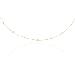 Gold Five Pearl Satellite Necklace