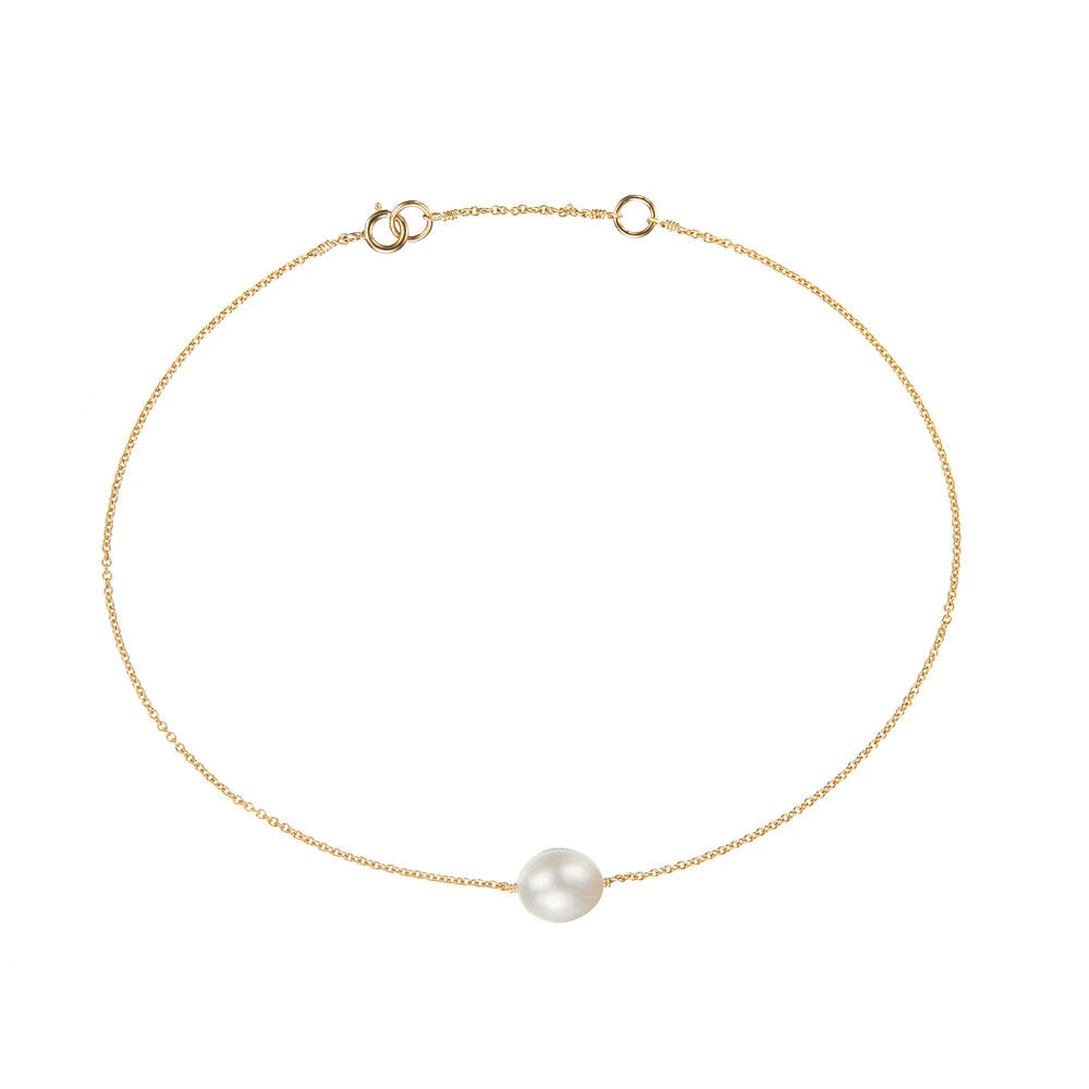 Gold Large Pearl Anklet