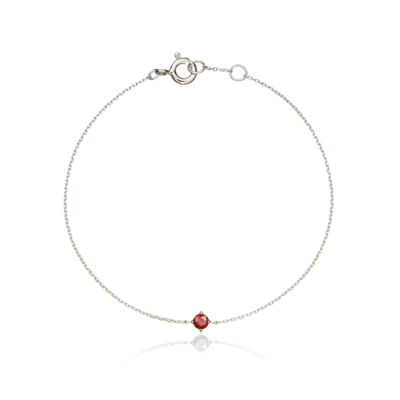 Silver Small Birthstone Pendant Bracelet - Image 4