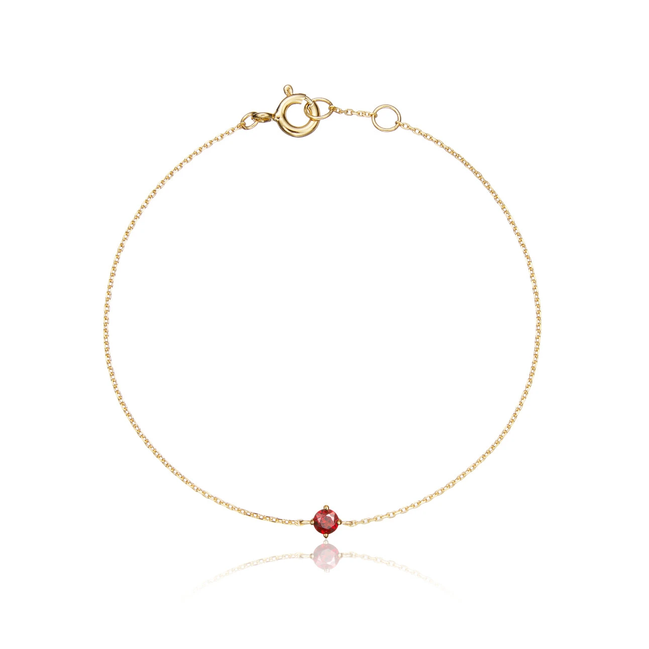 Gold Small Birthstone Pendant Bracelet - Image 14