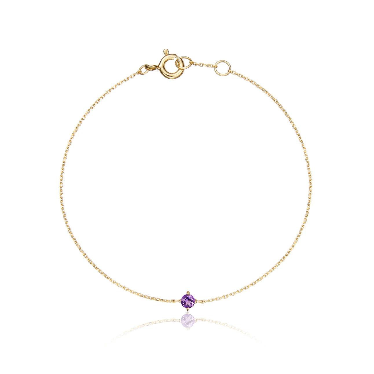 Gold Small Birthstone Pendant Bracelet - Image 10