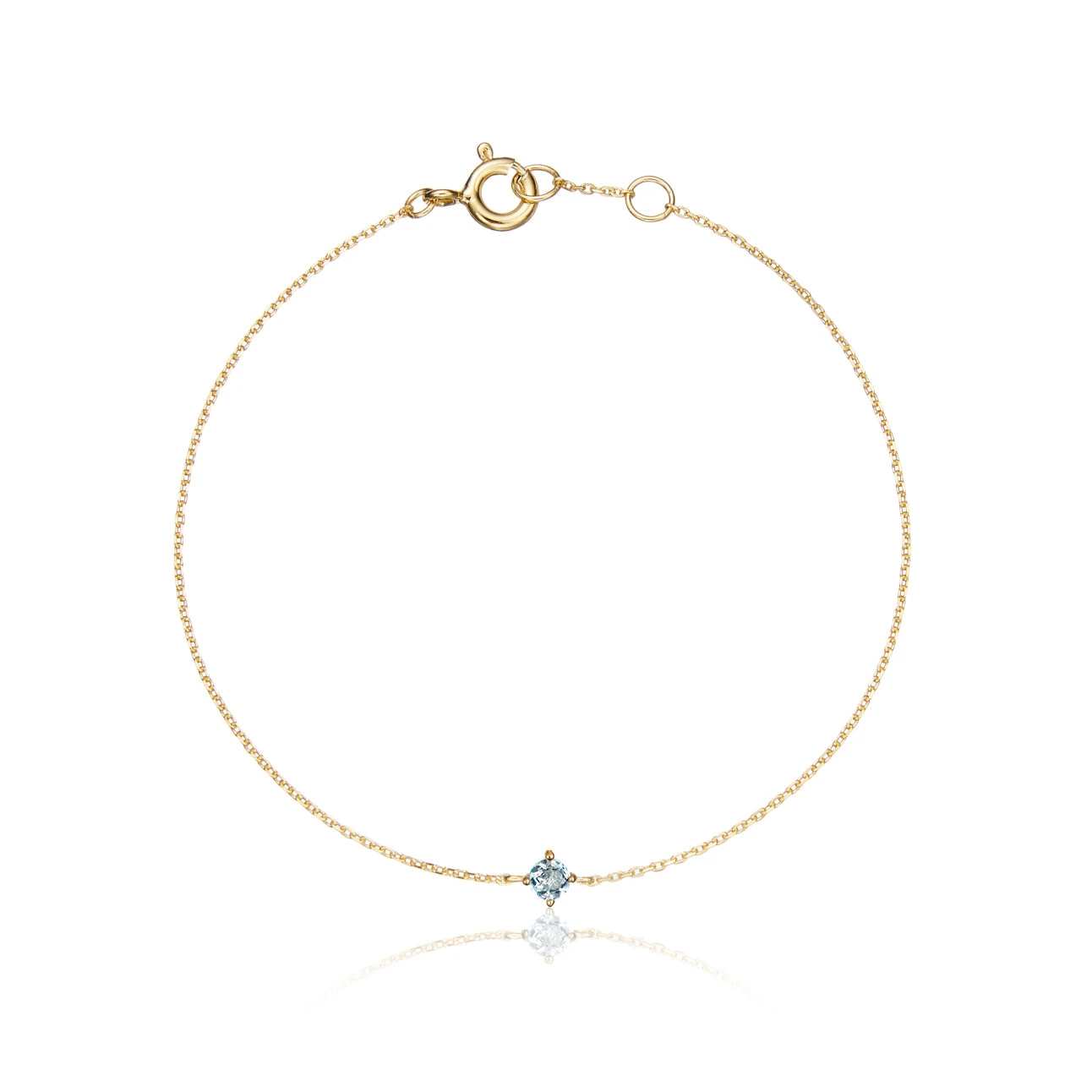 Gold Small Birthstone Pendant Bracelet - Image 9