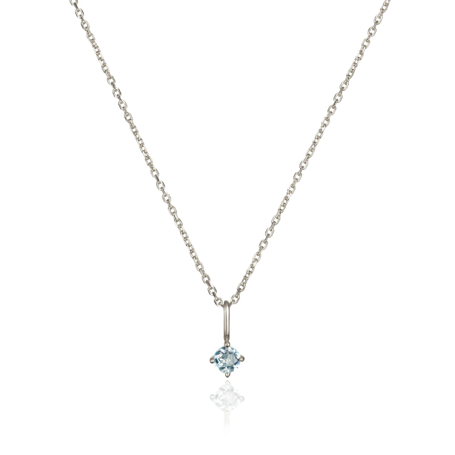 Silver Small Birthstone Pendant Necklace - Image 12