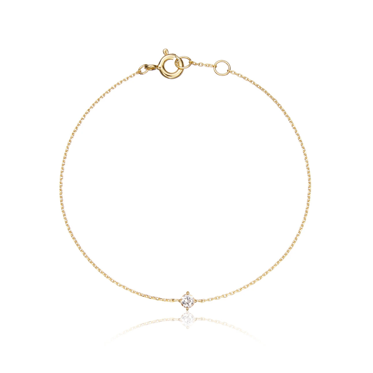 Gold Small Birthstone Pendant Bracelet - Image 8