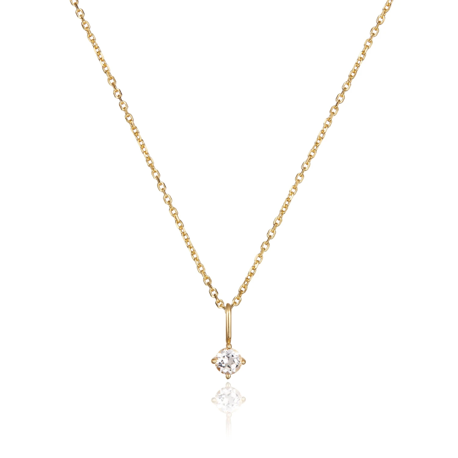 Gold Small Birthstone Pendant Necklace - Image 12