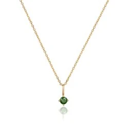 Gold Small Birthstone Pendant Necklace