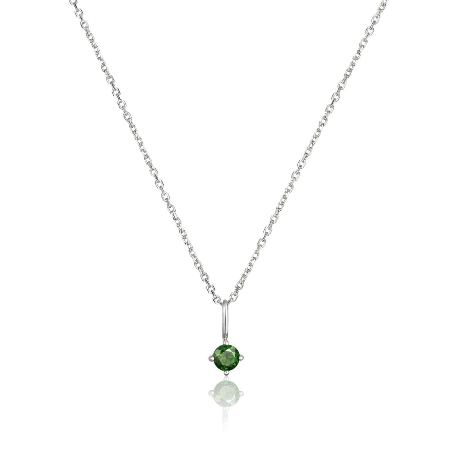 Silver Small Birthstone Pendant Necklace
